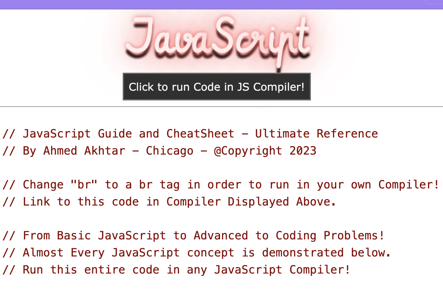 JavaScript guide preview