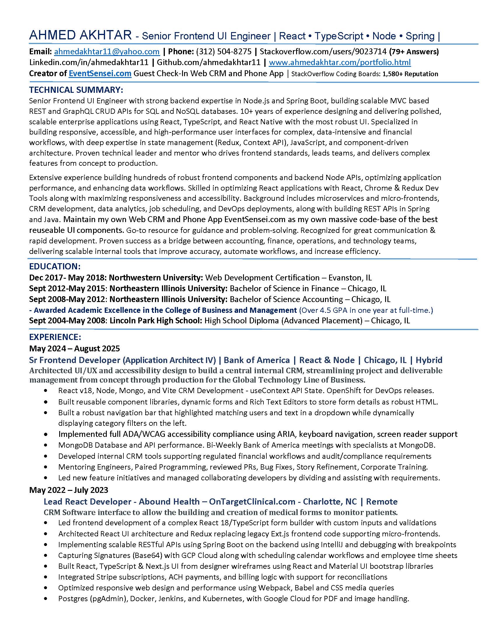 Resume page 1